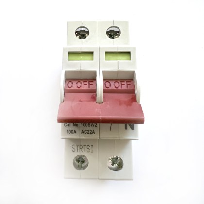 Crabtree 100SW2 AC22A 100A 100 Amp 2 Double Pole Isolator Main Switch Disconnector